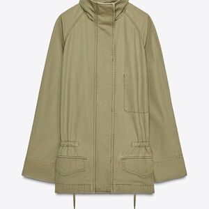 Zara Maxi pocket Jacket in olive -xl